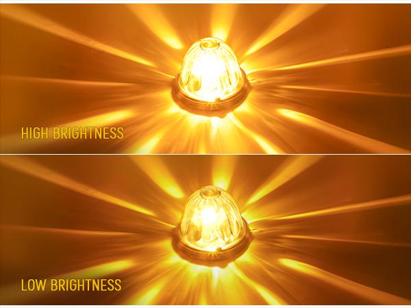 Partsam 4Pcs Glass Watermelon Lights Clear Lens Amber Light for Cars Trucks