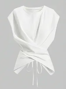 Women's Solid Color Basic Casual Knitted Vest Top, Sleeveless Pullover, Slim-Fitting, Comfortable and Stylish, Perfect for Spring & Fall