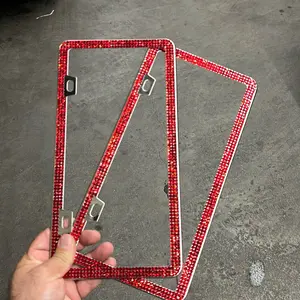 Red bling license plate frames.
