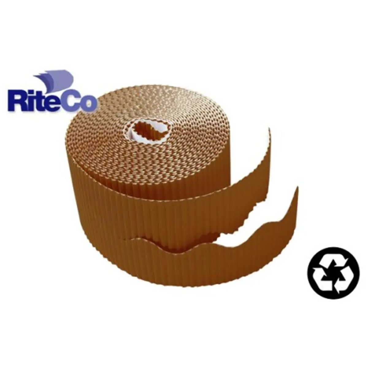 RiteCo Raydiant  Riteco Trim-It Corrugated Scalloped Decorative Border. Two .25 In. X 50 Ft. Strips Per Roll Warm Brown- 6 Rolls