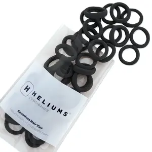 Extra Small Seamless Hair Ties - Black -  Tiny 0.7 Inch Nylon Hair Bands