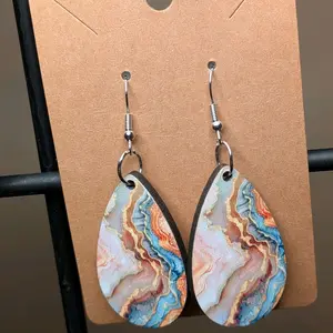 Colorful Teardrop Earrings with Unique Design and Durable Material