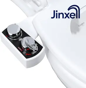 Jinxell Bidet Attachment for Toilet Hot and Cold Water Spray Non-Electric Dual Nozzle for Frontal & Rear Wash Adjustable Water Pressure Control Self Cleaning Water Sprayer