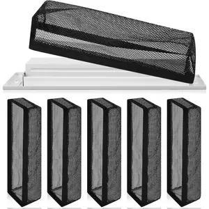 6 Pcs Register Cover 4 x 12 Inch Vents Hoods Vent Screen Mesh Net Trap for Home Air Ventilation Wall Ceiling Duct, Black