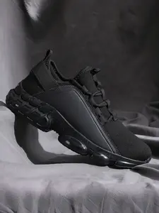 Sports Casual Shoes Men's Fly Woven Mesh Upper Thick Sole Street Wear/Daily Commute - Sporty Running Shoes Low Top Sneakers, Rebound Comfortable Lightweight Breathable