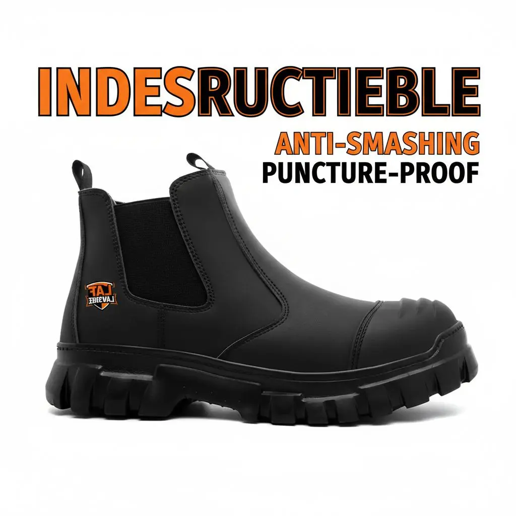 Brown Outdoor Work Shoes Unisex, Lightweight Steel Toe Safety Sneakers, Anti Slip Grip, Smash Proof and Puncture Proof for Mechanic, Garage and Maintenance Tasks