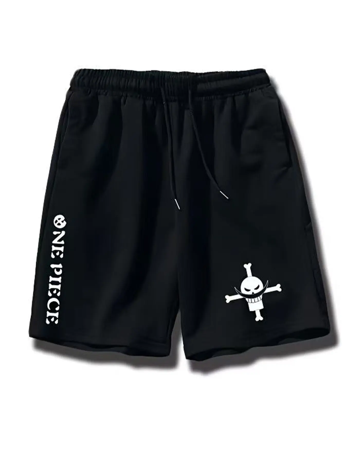One Piece Whitebeard Theme Cotton Shorts, Loose Fit, Unisex, Anime Fashion, Breathable, Sweat-Wicking, Durable, Trendy Design