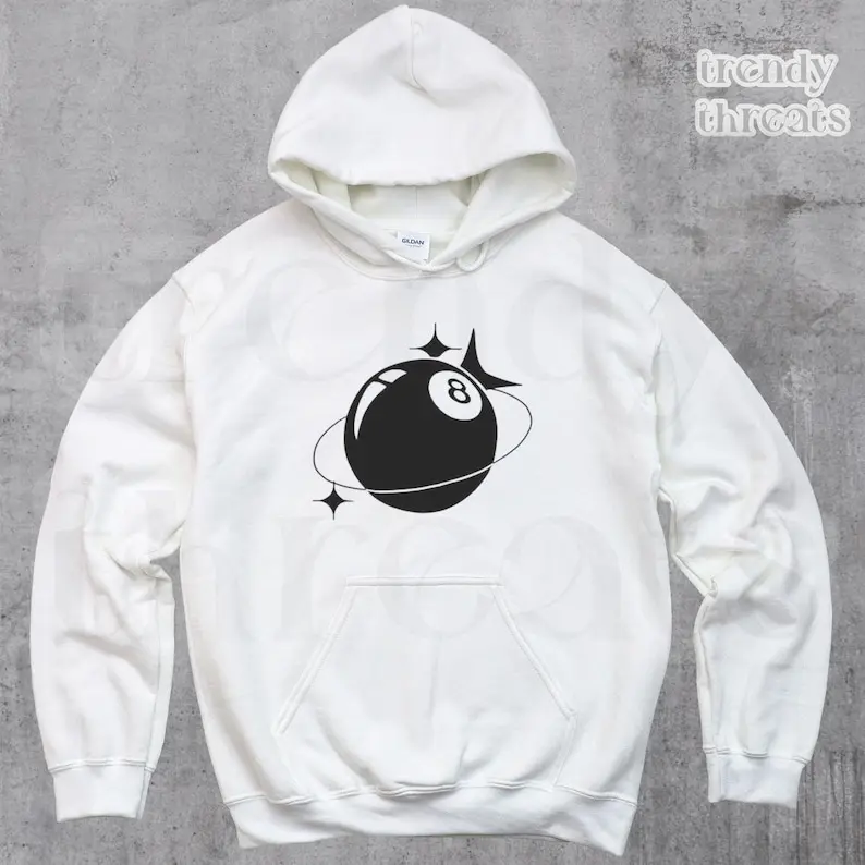Vintage 8 Ball 90s Graphic Hoodie, Retro Billard Lovers Oversized Hoodie, Y2k Tee, Cool 2000s Billard Gift, Y2k Clothing