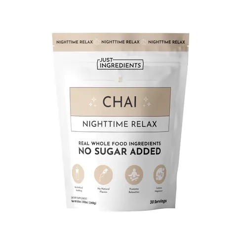 Just Ingredients Nighttime Relax Drink - Supports Relaxation & Restful Evenings - Magnesium, L-Theanine, & Tart Cherry Extract - No Sugar Added - Made with Real Food Ingredients