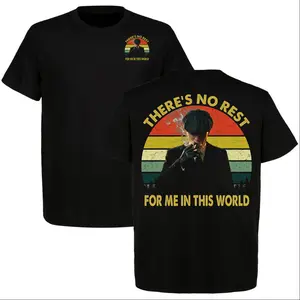 Tommy Shelby 'There's No Rest For Me In This World' T-Shirt, Peaky Blinders Thomas Shelby  Tee, Vintage Style, Full Size, Full Color