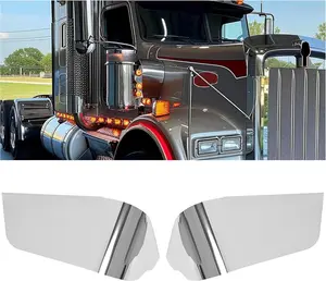 Air Cleaner Shroud Compatible with 1982-2017 Kenworth W900B W900L Air Filter Cleaner Fairing Silvery 304 Stainless Steel