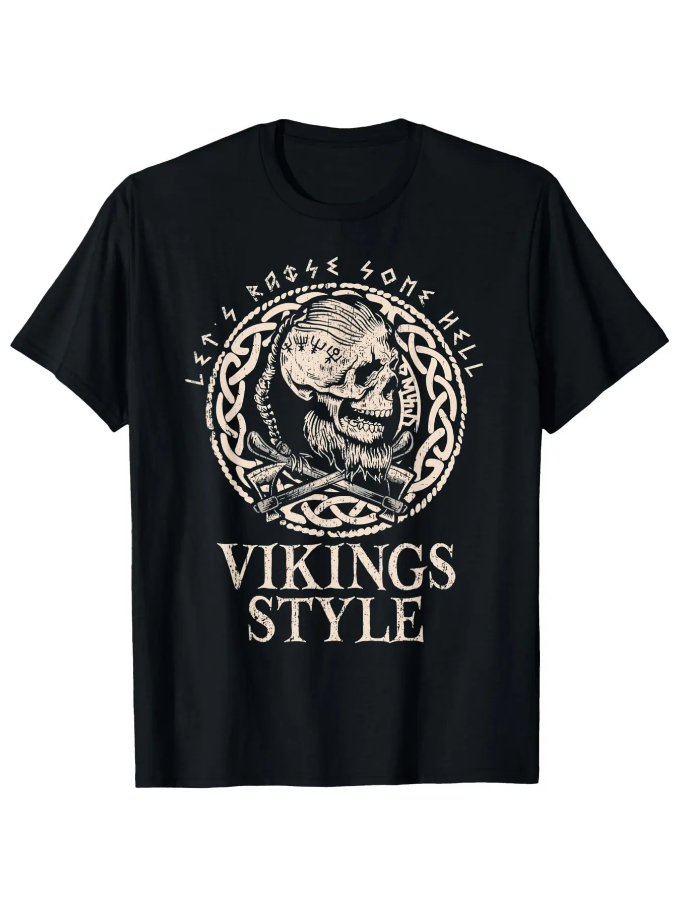 Men'S Viking Odin Skull  Norse Mythology T-Shirt - unisex soft cotton short sleeve t shirt, vintage graphic casual tee for men women teens, perfect birthday holiday gift for camping travel gym daily street  wear
