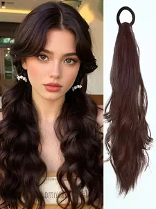 KAIRIYA 18 Inch Natural Wave Ponytail - Elastic Band Synthetic Hairpiece for Women, Perfect for Holiday Parties & Daily Fashion Styles, Wavy Curly Ponytails