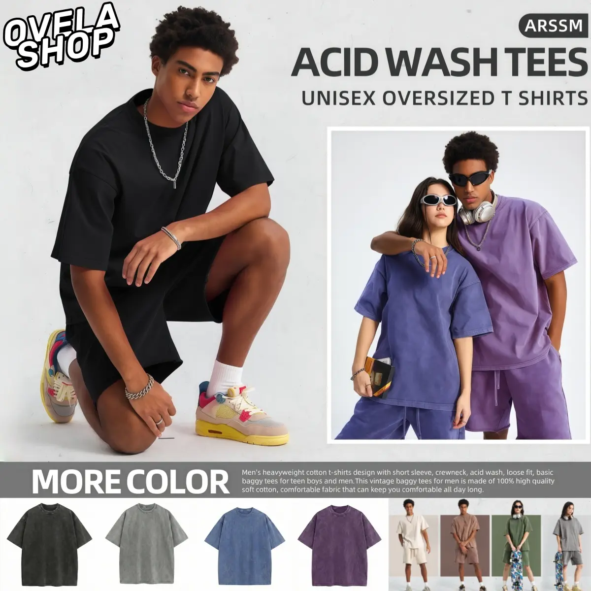 Women's Oversized Heavyweight Cotton Round Neck Shortsleeve Tshirt