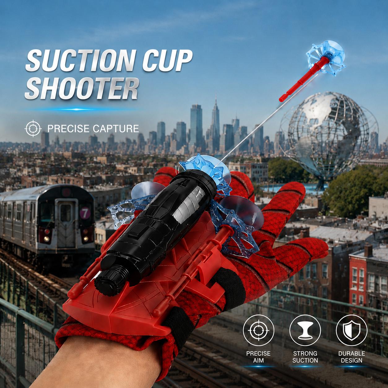 Heroic Spider Silk Superhero Wrist Launcher String Shooter Blasters Toy Set -1-Size Polyester Wearable Glove, Suction Cup Darts, Unisex 4+ Kids Stuff Cool Toys for Outdoor Play Gifts Heroic Spider Silk Superhero Wrist Launcher String Shooter Blasters Toy Set -1-Size Polyester Wearable Glove, Suction Cup Darts, Unisex 4+ Kids Stuff Cool Toys for Outdoor Play Gifts