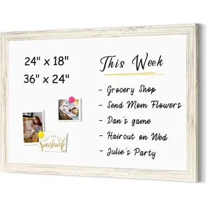 Dry Erase Board, 2 x 18 in  Whiteboard White   Frame Decorative White Board Wall-Mounted Notice Board for School, Office, , 8   Markers 1 Eraser