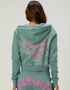 ED HARDY Panther Wings Womens Zip-Up Hoodie