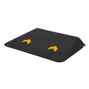 Heavy duty rubber curb ramp kit -4-inch high, 33000 pound capacity, non slip surface, portable wheelchair and vehicle threshold ramps for garages, lanes, loading docks, sidewalks -2-piece set