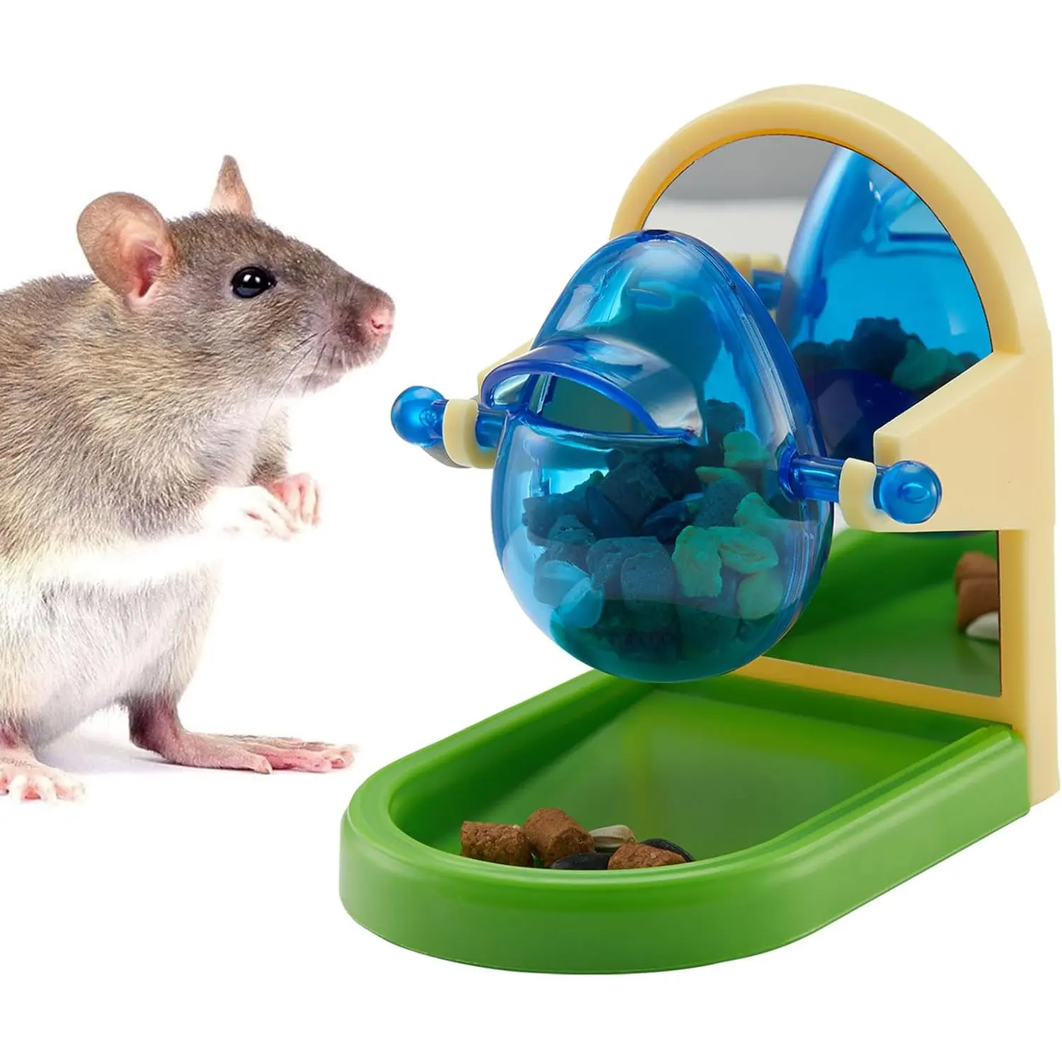 Rat Enrichment Toys, Interactive Foraging Toys For Rats, Intelligence Growth Rat Enrichment Puzzle Games, Treat Dispensing Slow Feeder for Rats Cage Toy, Bird Foraging Toy for Parakeet Conure (1Pcs)