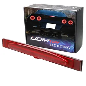 iJDMTOY Red Lens Race Car Style Strobe Featured LED Trunk Lid High Mount Third Brake Light Assembly For 2005-2013 Chevy C6 Corvette