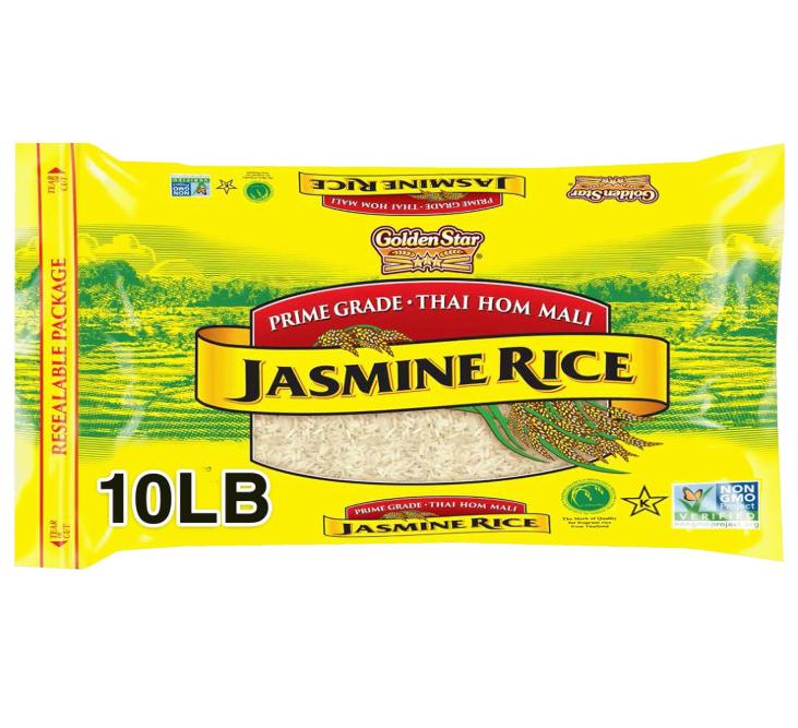 Thai Hom Mali White Jasmine Rice - Prime Grade White Rice - 10 lb Bag