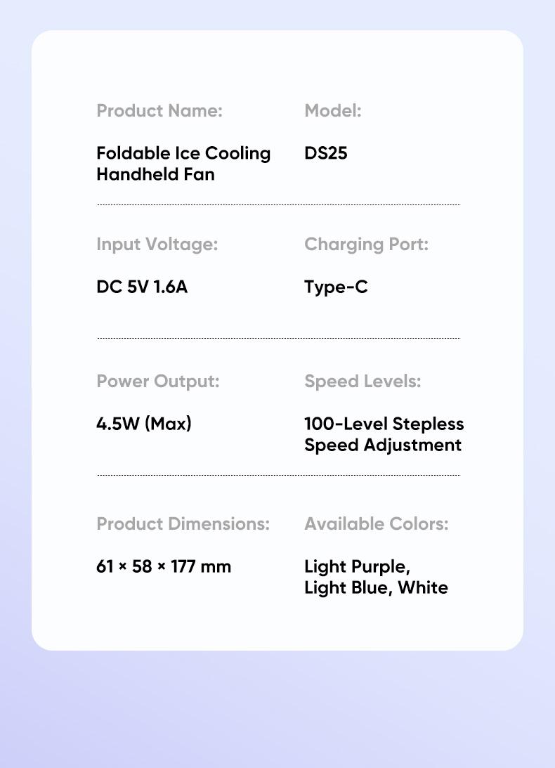 MAGIC JOHN 3 in 1 Mini Handheld Cooling Fan, 100 Speed Wind Power & Ice Cooling Function, Small Foldable 3-IN-1 Neck/Desk/Hand Fan, Pocket Design for Travel/Summer/Concerts/Lash, Gifts for Girls