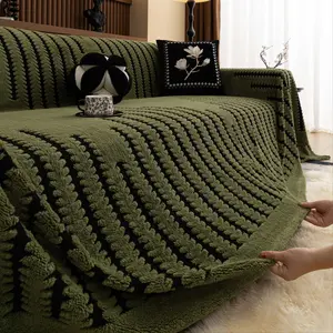 1Pc thickened Short Furry sofa cover for autumn & winter warmth, Sofa Throw Blanket Furniture Protector, Washable Sofa Slipcover for Sectional, Loveseat, Armchair & 2/3/4 Seater Couches for Living Room Decor