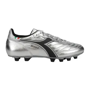 diadora Mens Brasil Italy Og Light Plus Multi-Density Polyurethane Firm Ground Soccer Cleats Cleated, Firm Ground - Silver
