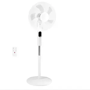 Quiet Standing Fan with Remote & 15H Timer – 80° Oscillating, 3 Speeds, Adjustable Height for Bedroom Office, Portable Design