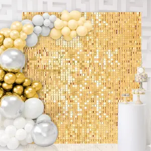 Sparkly Gold 30 Pack Giltter Background Panels Shimmer Wall Backdrop Panels for Parties Wedding Birthday Engagement Bachelorette Parties Anniversary Decorations Gift Light Artwork Banners Box Cloth