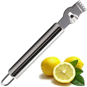 Generic Kitchen Gadgets Stainless Steel Lemon Peeler Zester Grater Lime Orange Citrus Fruit Grater Peeling Tools Bar Accessories Durable and Clever