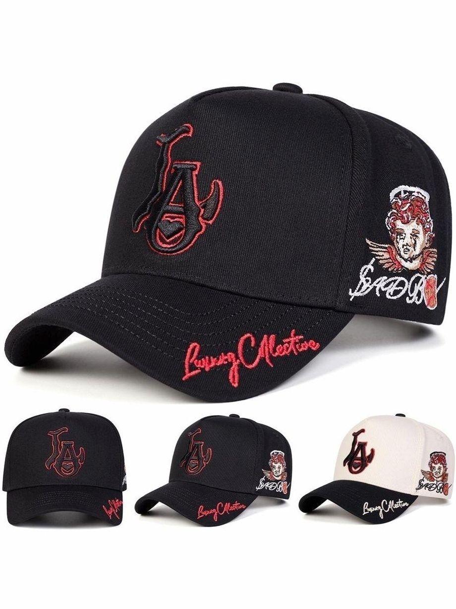 Unisex La Heart Five-Panel Baseball Cap, Adjustable Snapback Cap Sun Protection Casual Hat for Spring & Fall, Outdoor Travel Beach Vacation