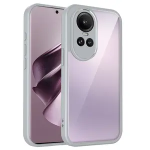 Oppo Reno 10 Cph2531 & Oppo Reno 10 Pro Cph2525 Case, Shockproof Silicone Bumper, Air Cushion, Clear Matte Back Cover, Hard Phone Case