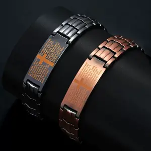 Meraki Fashionable Retro Double-Row Cross Magnetic Bracelet for Men Wide Eco-Friendly Alloy Jewelry Stylish Handmade Piece Suitable for Daily Wear