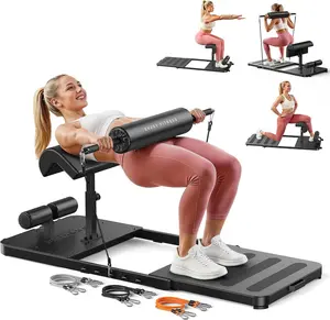 FEIERDUN HT1 Adjustable Hip Thrust Machine for Home Gym, Glute Workout Equipment with Padded Barbell Bar and 7-Level Progressive Resistance, 6-in-1 Hip Thrust Bench for Hip Thrust, Sissy Squat