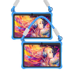 K7 7 Inch Android 13 Tablet, 2G RAM 32G ROM Tablet with Silicone Case for Home & School, Fashionable Educational Tablet with Lanyard for Boys & Girls