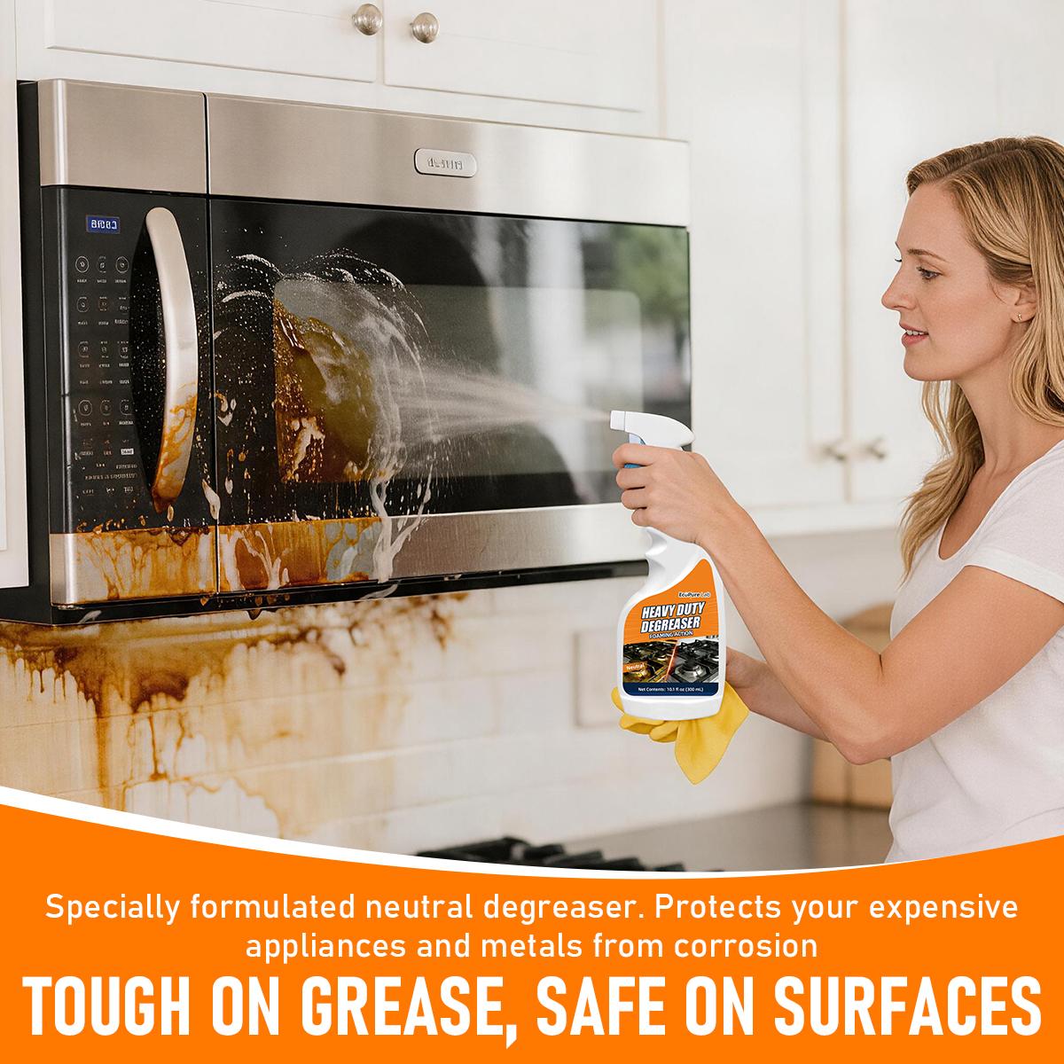 EcoPure Lab Heavy Duty Degreaser – Powerful Kitchen Degreaser Spray, Grease Remover for Stove, Oven, Range Hood & Grill – Removes Tough Oil, Burnt Grease & Stains Fast – No Residue, Non-Toxic Enzyme Cleaner#Summervibes