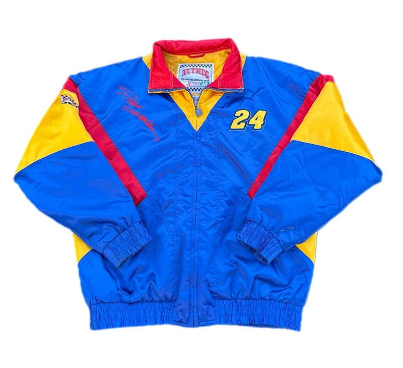 Vintage 90s Nascar Jeff Gordan Nutmeg Racing Jacket Mens Large #24 DuPont