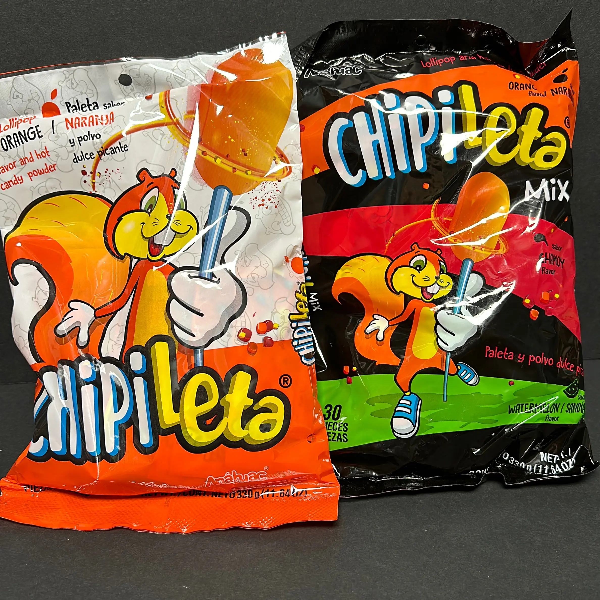 Anahuac - "Chipileta Lollipops" - Lolipops - Watermelon, Chamoy, and Orange Flavors - (30 ct)