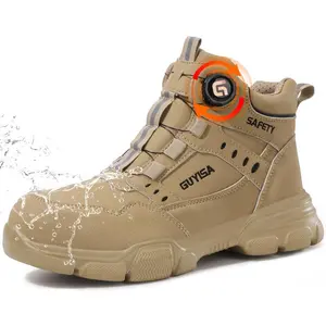 Waterproof Work Boots for Men High Top Steel Toe Shoes for Men Lightweight Steel Toe Boots Indestructible Men's Work Shoes Laceless Construction Boots