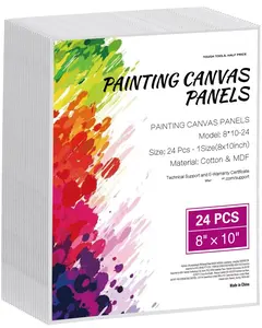 Canvas Boards For Painting, 24 Pack, 8 X 10 Inch Blank Canvases For Painting, Quality Art Supplies Set For Beginners And Professionals, Ideal For Acrylic, Oil, And Watercolor, Studio Craft Project
