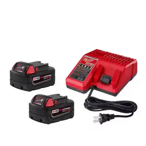 Milwaukee M18 18-Volt Lithium-Ion XC Starter Kit with Two 5.0Ah Batteries and Charger