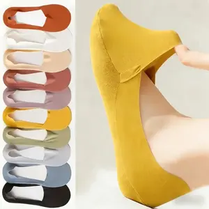 10-Pair Pack Women's Invisible Socks -- Cotton Breathable, Ultra-Thin Low-Cut Lining Anti-Slip Design Breathable, Cool, and Comfortable Moisture-Wicking Socks Essential Basics for Women