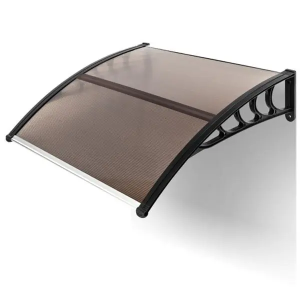 【Summervibes】Ubesgoo Window Awning Door Canopy, 80*38 inch Window Awning Overhead Modern Polycarbonate Cover Outdoor Front Porch Patio Canopy UV Rain Snow Sunlight Protection Hollow Sheet/Brown