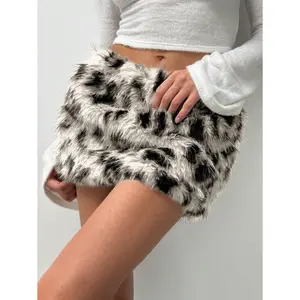 Music Festival Modern Low Waist Mini Fluffy Skirt For Women