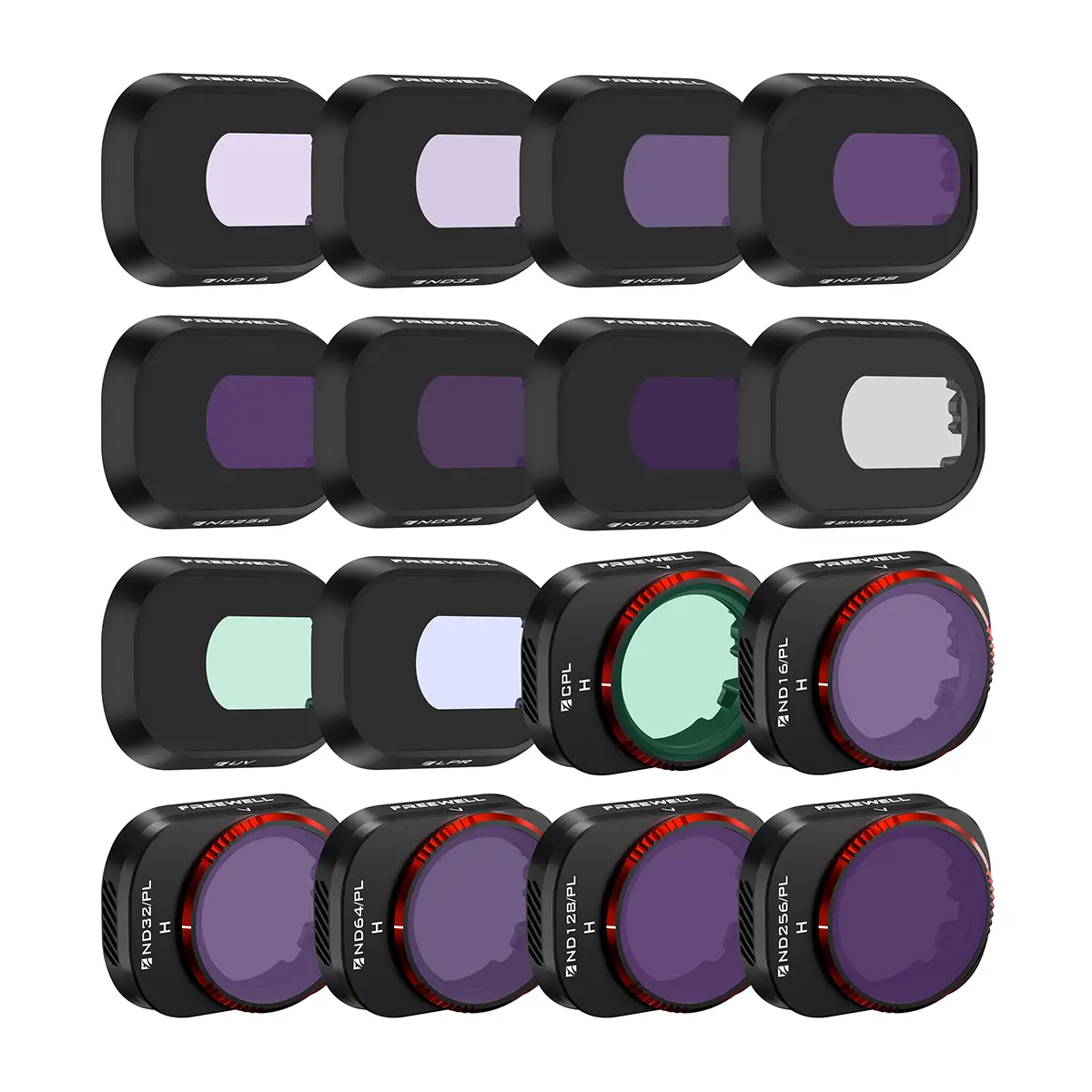 Freewell Mega Filter Kit Pack for DJI Mini 4 Pro Drone - 16-Pack Camera & Digital Camera Accessories for Drone Users, Including ND, ND/PL, CPL, UV Lens Protection Filters