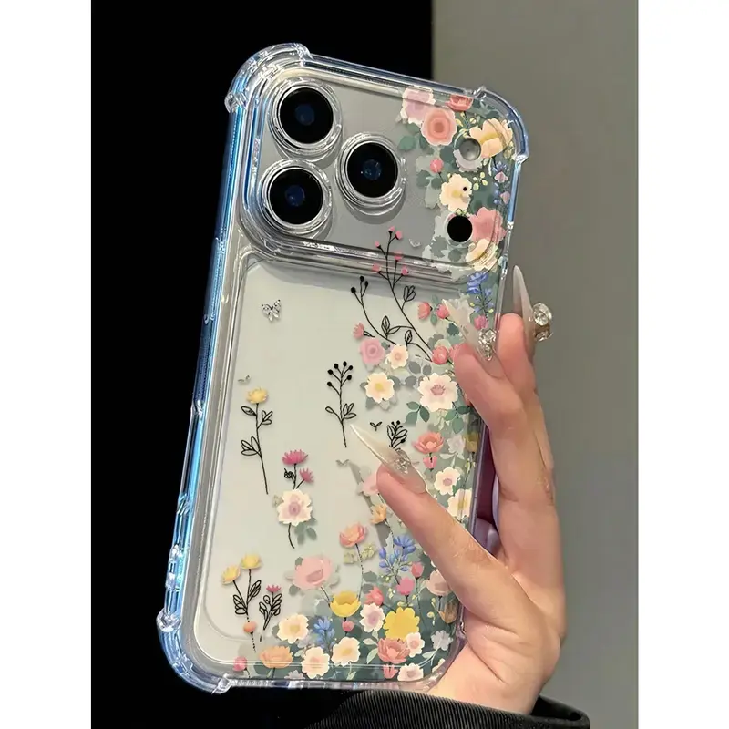 Daisy Flower Phone Case – Minimalist Spring Floral Aesthetic Design | Clear Transparent Anti-Drop Protective Cover | Cute Nature-Inspired Style | Perfect Gift for Her | Compatible With iPhone 11–17