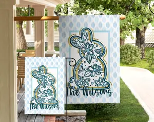 Easter Personalized Garden Flag Spring Yard Decor Outdoor Easter Decoration Small Garden Flag Bunny Christian Gift Church Display Holiday