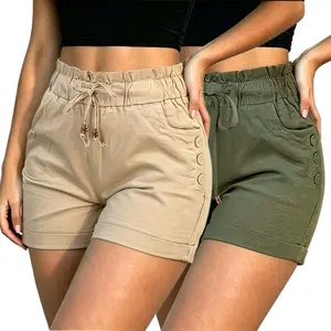 2PCS New Spring/Summer women’s casual shorts, high-waisted cinched fit fashion shorts—stylish and comfortable, perfect for everyday wear