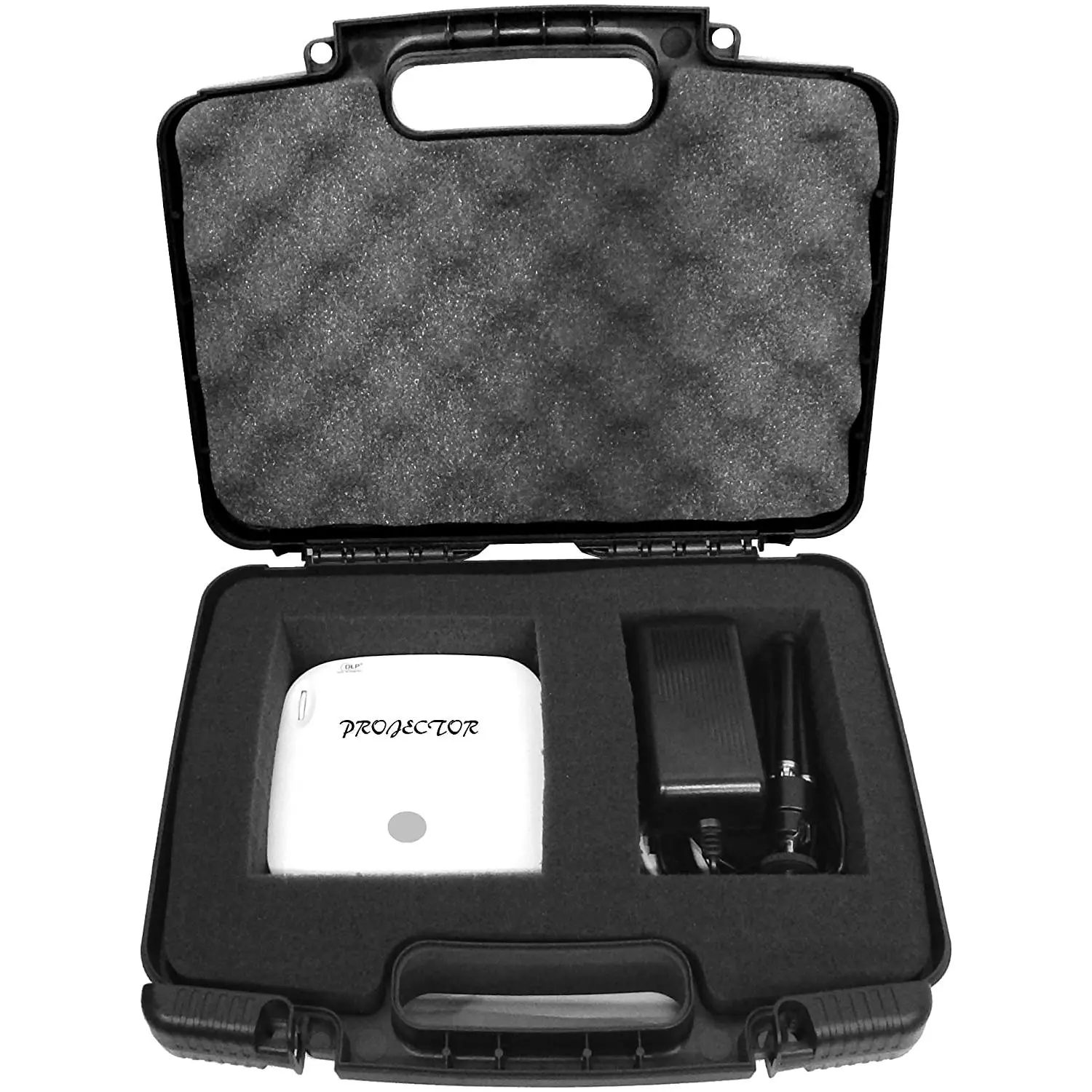CASEMATIX Pico Mini Projector Hard Case for LG CineBeam PF50KA PH30JG PF50 PH30 PH150G PH550 with Customizable Foam Interior & Secure Padlock Protection